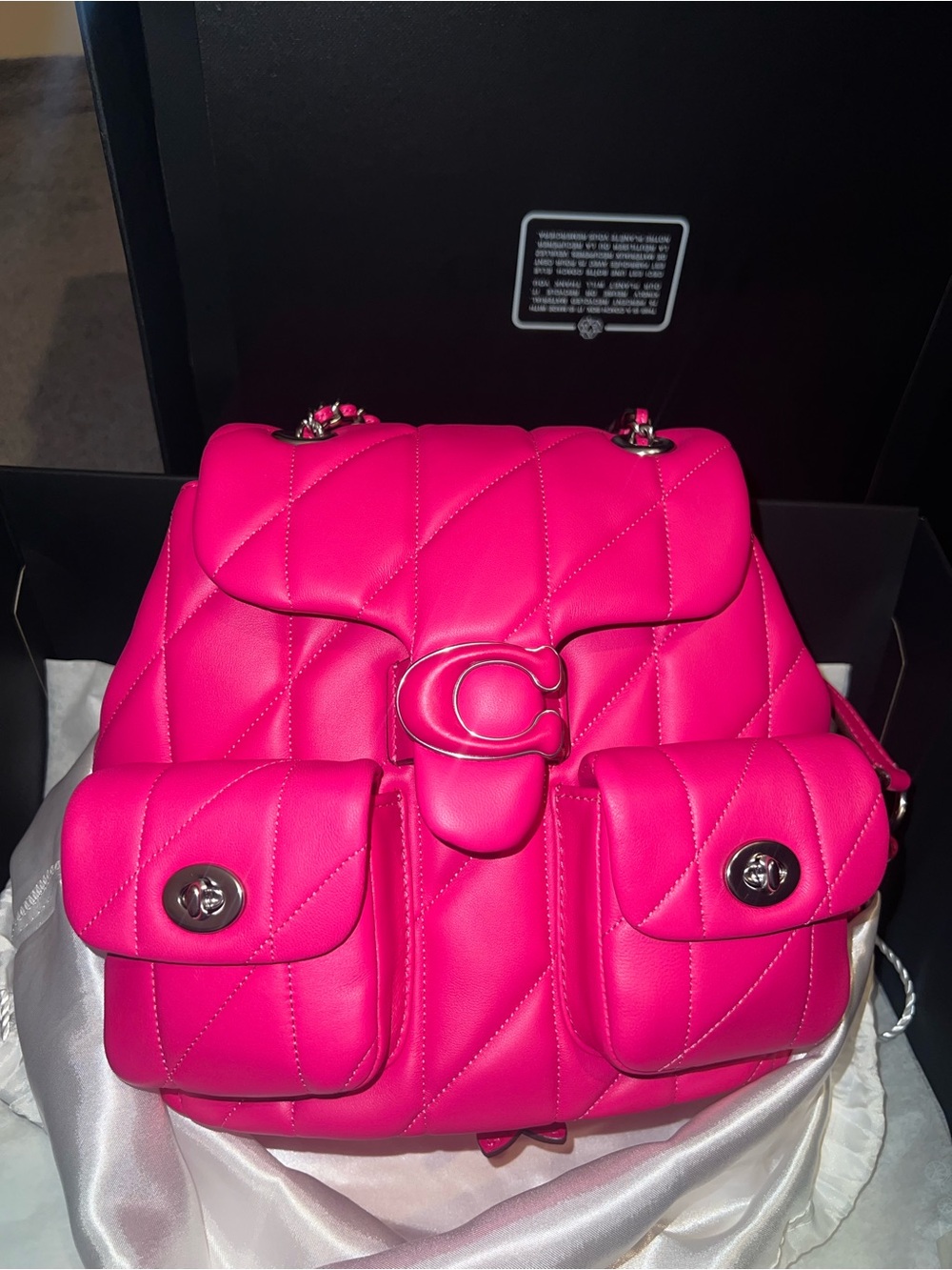 Coach Limited Edition Hot Pink quilted Tabby backpack